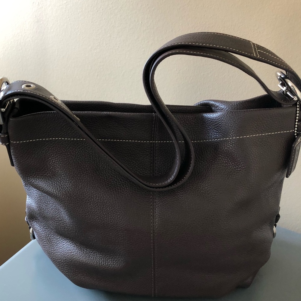 Coach Women's Dark Brown Leather Shoulder Bag